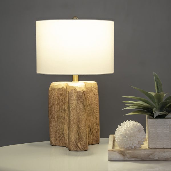 22-inch Bunyan Wood Cut Table Lamp | Gold Sale