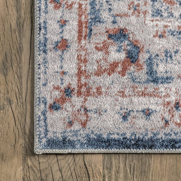 Helen Washable Vintage Rug | Navy Online Sale