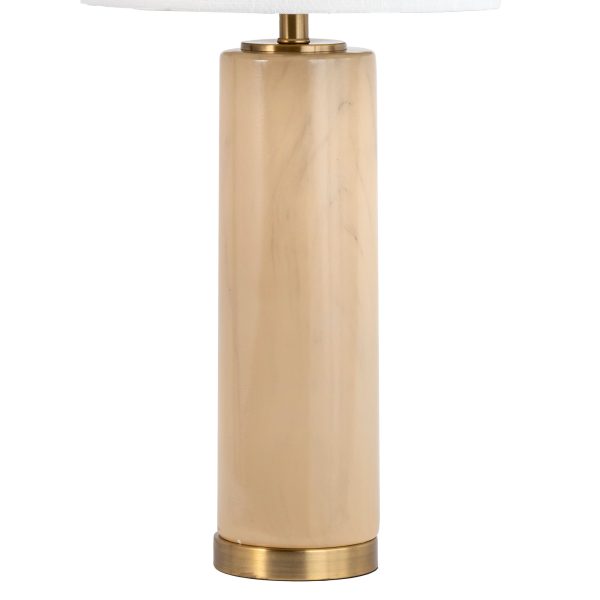 30-inch Marblized Metal Column Table Lamp | Beige Hot on Sale