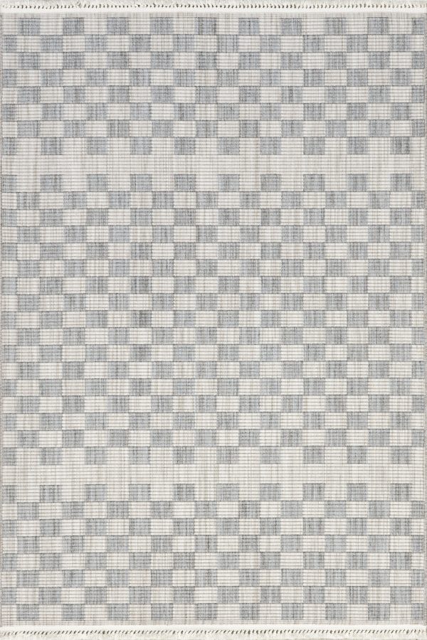 Maeve Checkered Rug | Beige For Sale