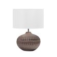 20-inch Ceramic Honeycomb Recessed Table Lamp | Grey on Sale