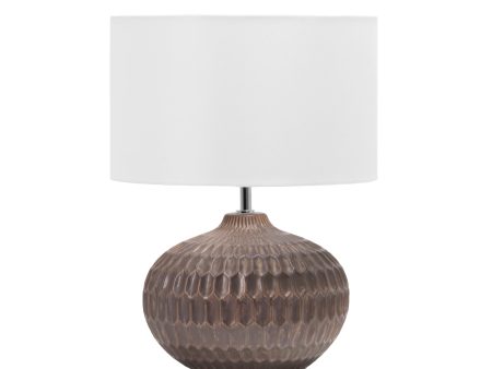 20-inch Ceramic Honeycomb Recessed Table Lamp | Grey on Sale