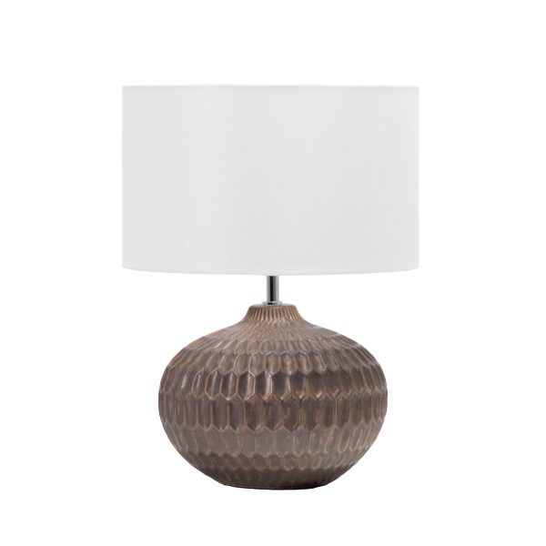 20-inch Ceramic Honeycomb Recessed Table Lamp | Grey on Sale