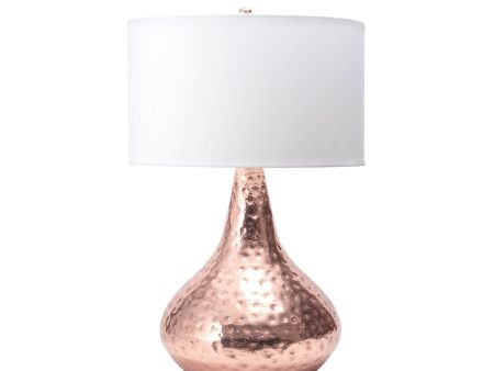 27-inch Hammered Iron Teardrop Table Lamp | Copper Online Sale