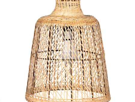 15-inch Rattan Iron Bell Pendant Lamp | Black For Discount