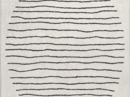 Mona Pinstriped Sunset Wool Washable Rug | Ivory For Cheap