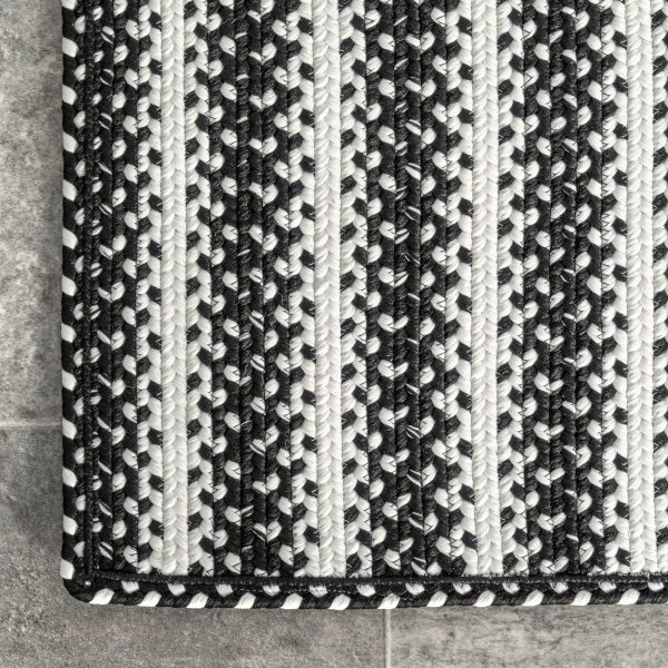 Eve Striped Indoor Outdoor Rug | Black For Discount