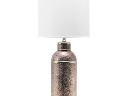 29-inch Stippled Ceramic Standard Table Lamp | Antique Silver For Discount