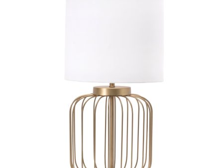 23-inch Iron Wire Framed Bird Cage Table Lamp | Brass on Sale