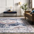 Helen Washable Vintage Rug | Navy Online Sale