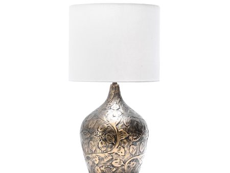 22-inch Etched Iron Ivied Table Lamp | Brass Online Sale