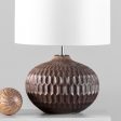 20-inch Ceramic Honeycomb Recessed Table Lamp | Grey on Sale