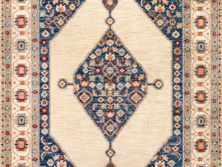 Floral Cardinal Medallion Rug | Ivory Hot on Sale