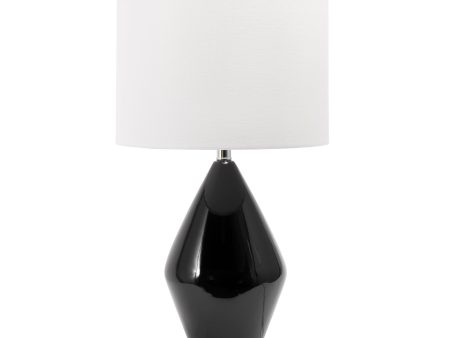 26-inch Specular Ceramic Teardrop Table Lamp | Black For Sale