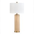 30-inch Marblized Metal Column Table Lamp | Beige Hot on Sale