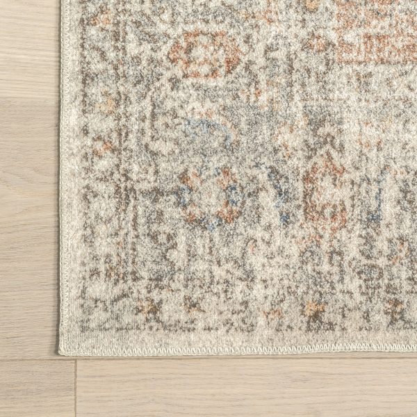 Vintage Medallion Washable Rug | Light Grey Online Sale