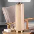 30-inch Marblized Metal Column Table Lamp | Beige Hot on Sale