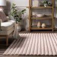 Kris Striped Plush Cloud Washable Rug | Blush Discount