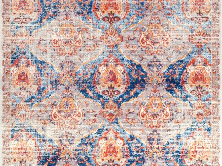 Abstract Ornamental Fringe Rug | Blue Fashion