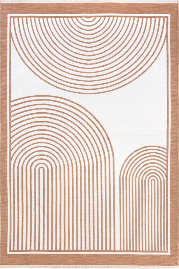 Lula Arced Reversible Washable Rug | Burnt Orange Sale