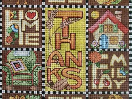 Needlepoint Canvas: Thanksgiving Love Home Family Friend Online Hot Sale