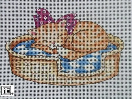 Needlepoint Canvas: Cat Nap Online Hot Sale