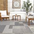 Abbye Layered Geometric Indoor Outdoor Rug | Grey Cheap