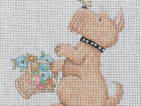 Needlepoint Canvas: Terrier with Basket For Discount