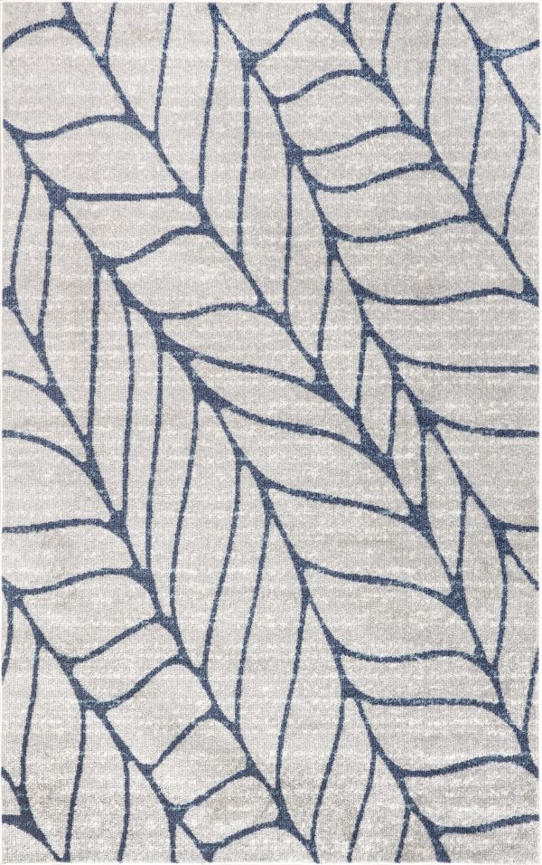 Jada Abstract Leaves Rug | Blue Online Hot Sale