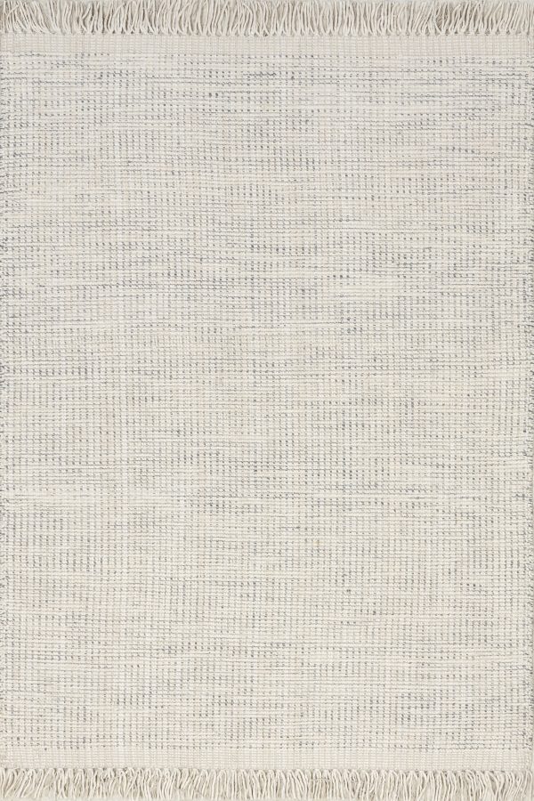 Abigail Solid Wool Fringed Rug | Ivory Hot on Sale