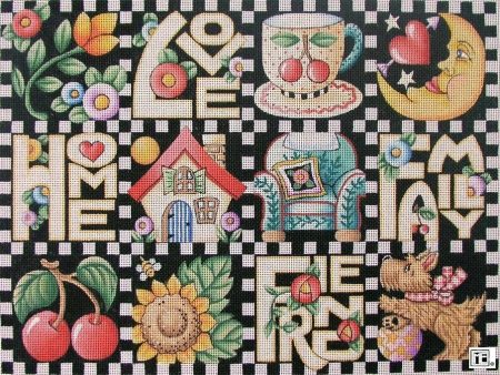 Needlepoint Canvas: Love Home Family Friend For Sale