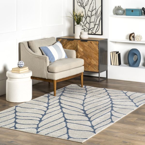 Jada Abstract Leaves Rug | Blue Online Hot Sale