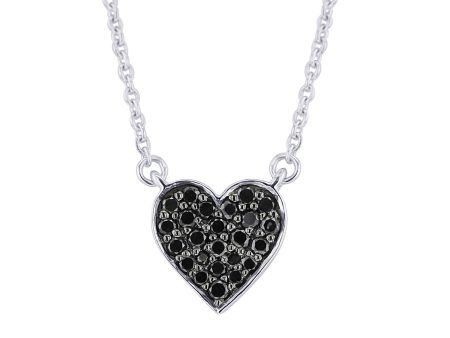 Daliah Heart Black Diamond Necklace For Cheap