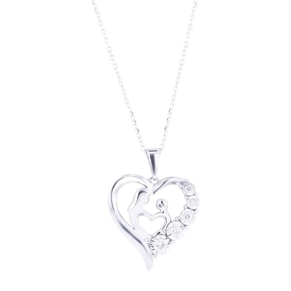 Mother s Love Diamond Heart Pendant Cheap