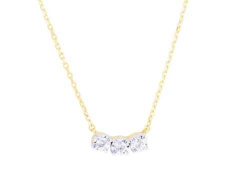 Mirage Three Stone Diamond Necklace 1 10 ct Cheap