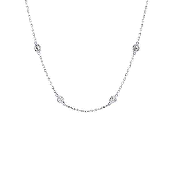 Classic Bezel Station Diamond Necklace 1ct Online Sale