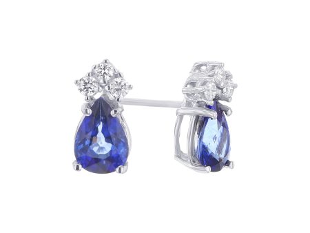 Sapphire and Diamond Droplet Earrings Online now