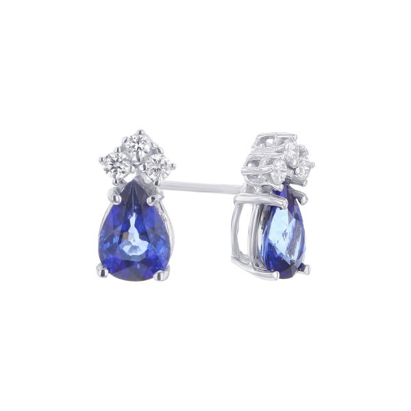 Sapphire and Diamond Droplet Earrings Online now