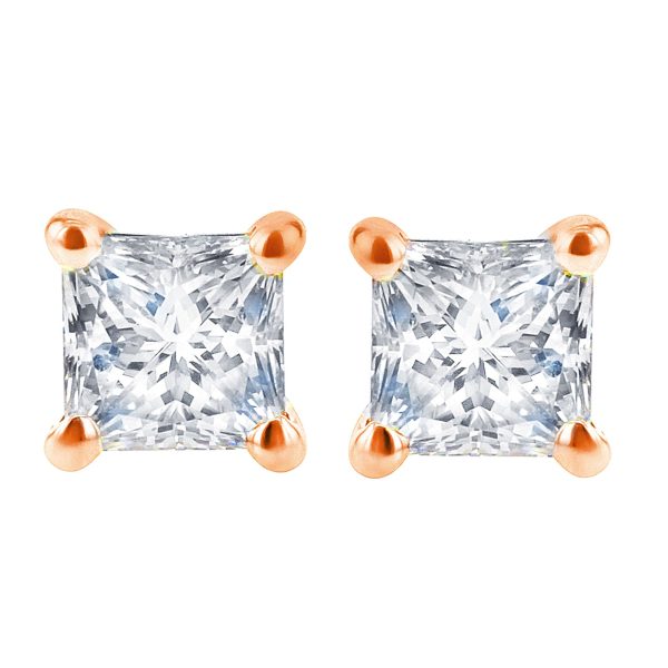 Princess Bella Diamond Stud Earrings 3 4ct Fashion