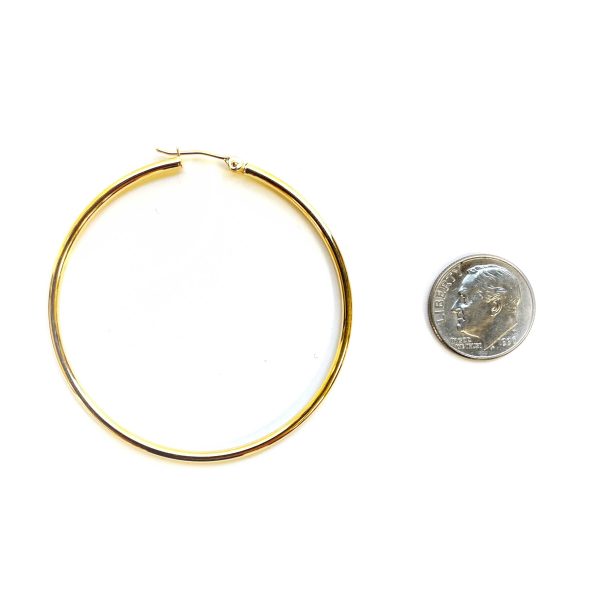 Classic Gold Hoop Earrings 2x50MM Online now