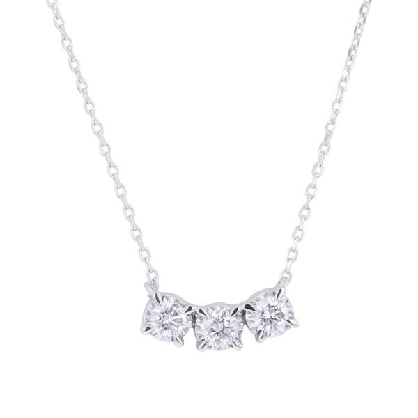 Mirage Three Stone Diamond Necklace 1 4 ct Supply