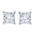 Exclusive Princess Diamond Stud Earrings 3 4ct on Sale