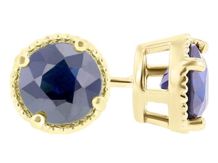 Ellie Blue Sapphire Stud Earrings 9 10ct Fashion