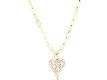 Sadie Heart Paper Clip Diamond Necklace For Sale