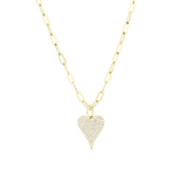 Sadie Heart Paper Clip Diamond Necklace For Sale