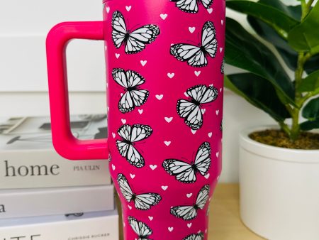 Pink Butterfly Tumbler on Sale