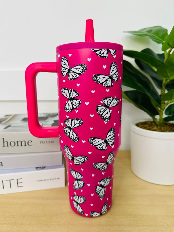 Pink Butterfly Tumbler on Sale