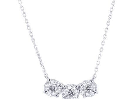 Mirage Three Stone Diamond Necklace 1 2 ct Hot on Sale