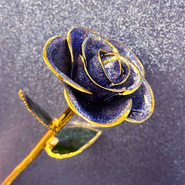 Periwinkle 24kt Gold Dipped Rose Cheap