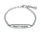 Choose to keep go;ng  Sterling Silver Suicide Awareness Women s ID Bracelet on Sale